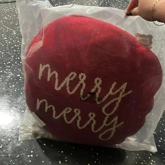 NWT Mudpie Reversible Round Pillow, 18" - Picture 2 of 4